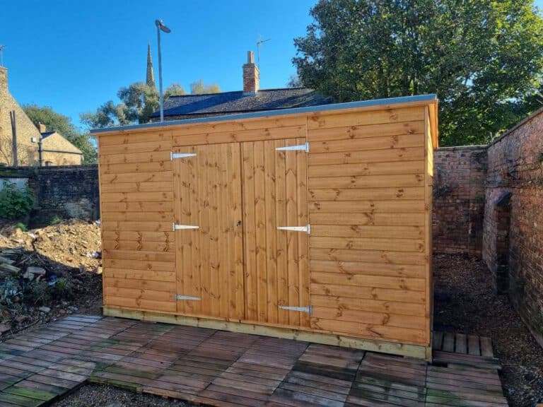 New wooden garden shed for charity venue at The Whittlesey Charity in the UK.